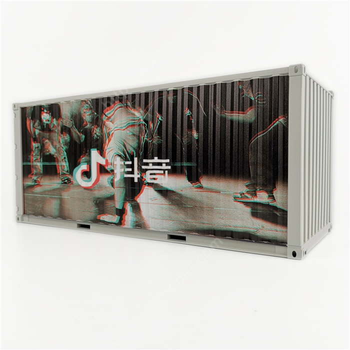 1:20创意涂鸦集装箱网红抖音集装箱纸巾盒笔筒模型制作