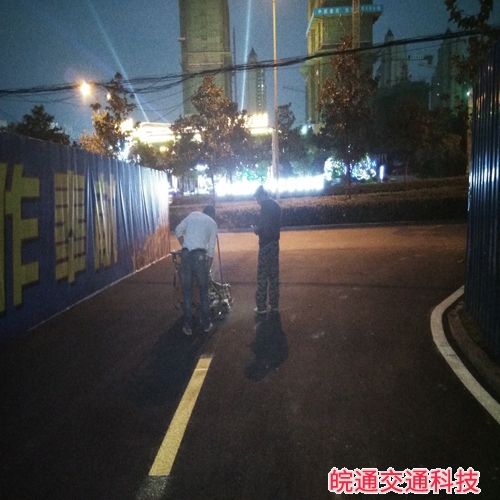 滁州七彩世界歡樂(lè)城二期道路劃線施工