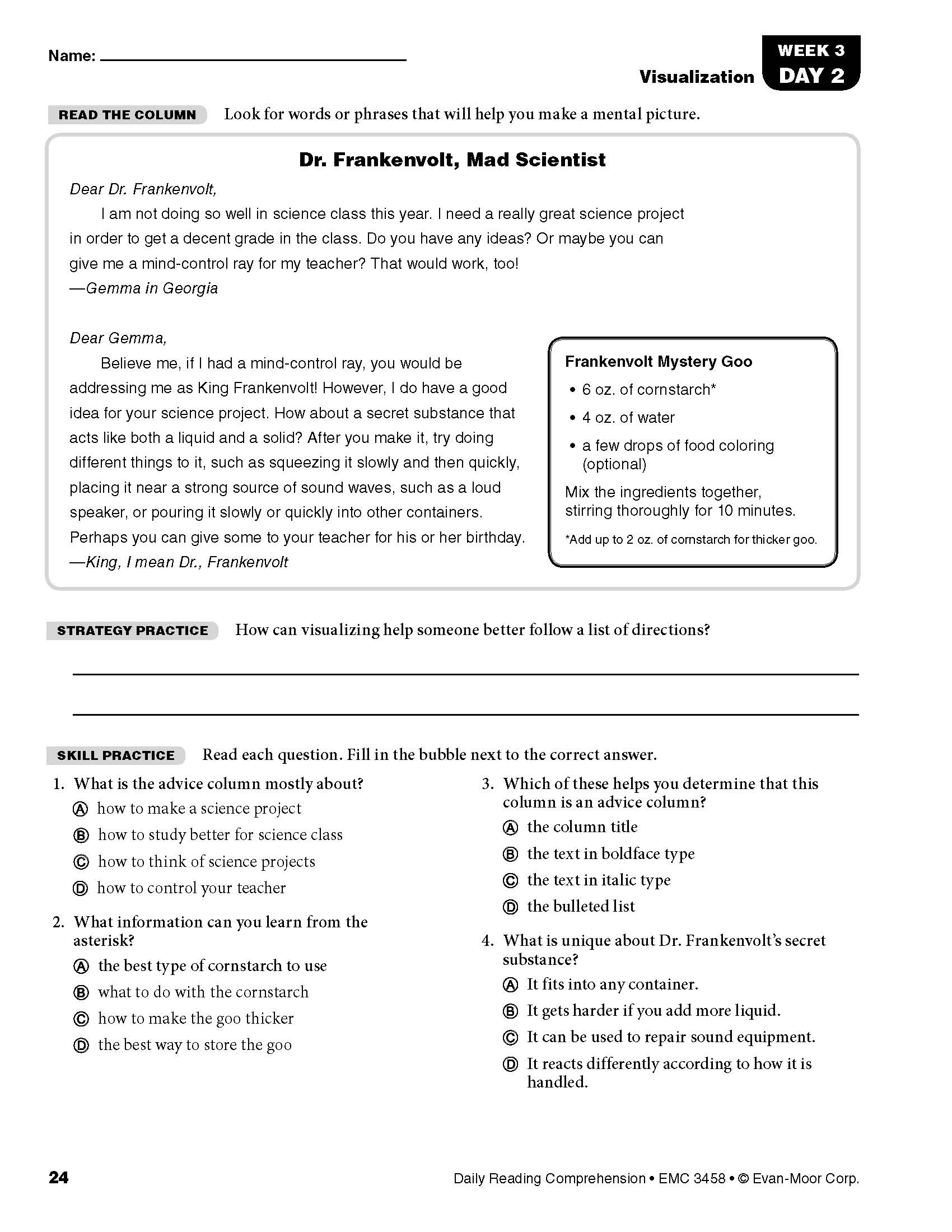 Evan Moor Corp Worksheets Answers Free Download Gmbar co