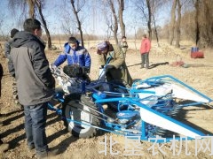 北垦农机代理意大利芦苇割捆机在北京地区投入使用