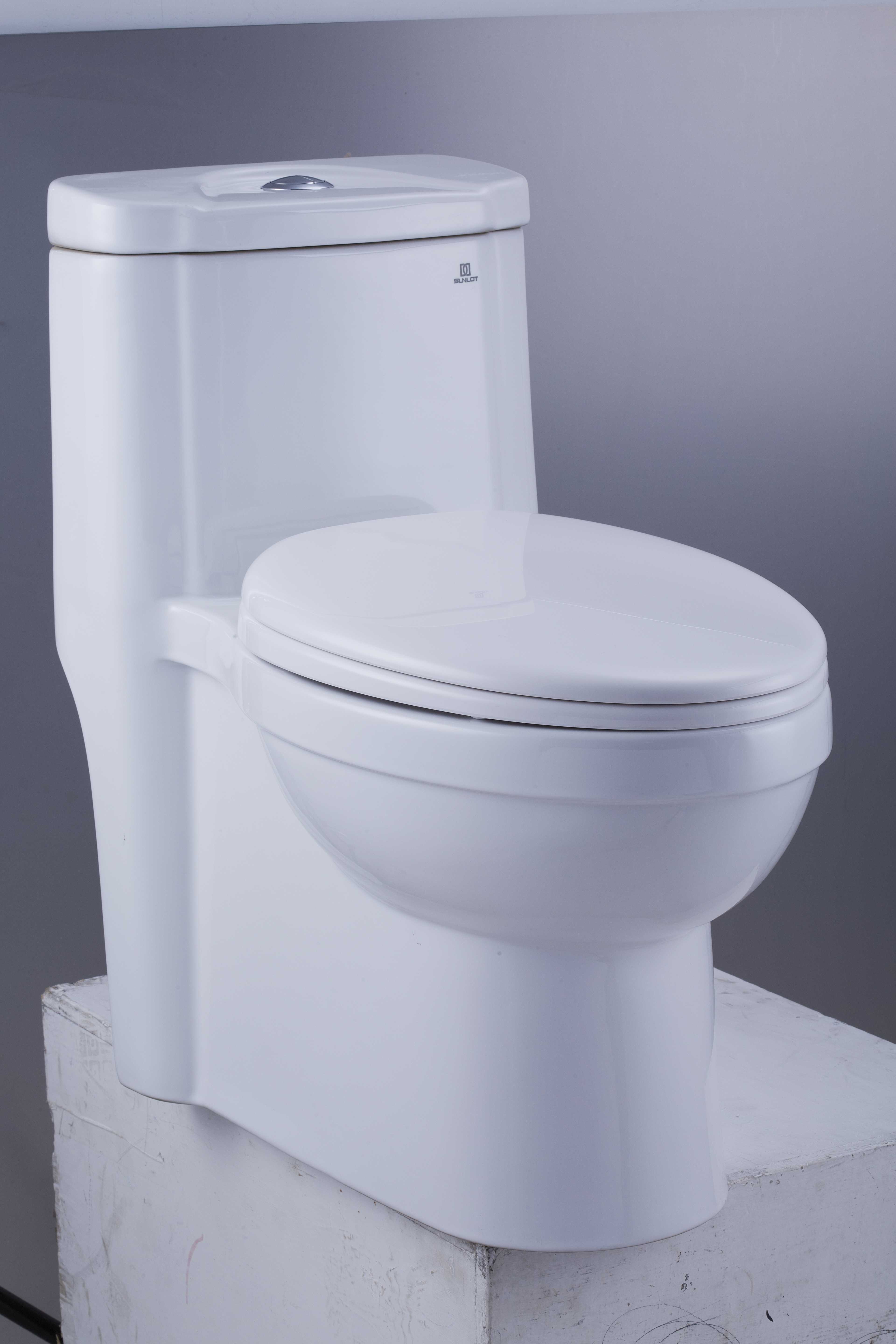 申鹭达卫浴喷射虹吸双按连体座便器