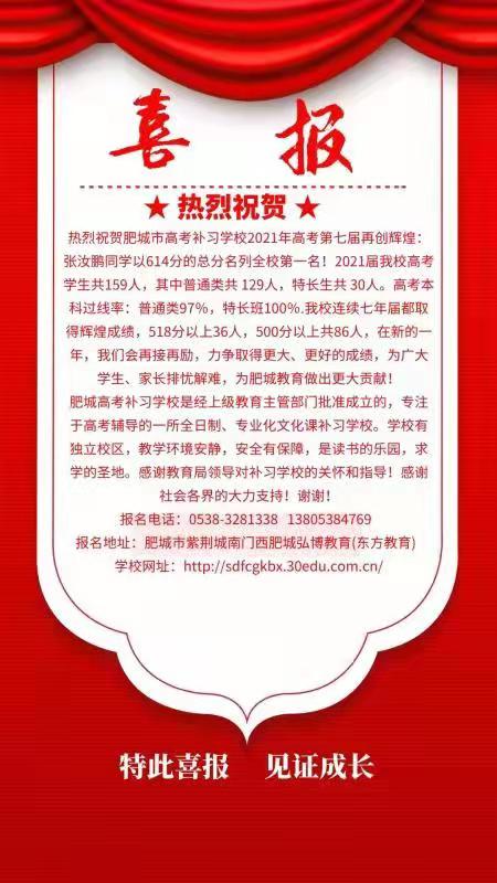 2021年高考喜报