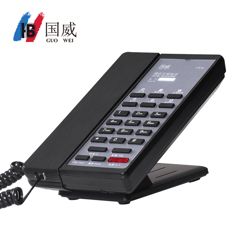国威GW96酒店黑色电话机图片 国威GW96酒店黑色电话机图片