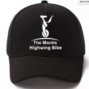 Highwing品牌蹚人专属运动骑行黑色帽子休闲圆顶刺绣鸭舌帽防嗮