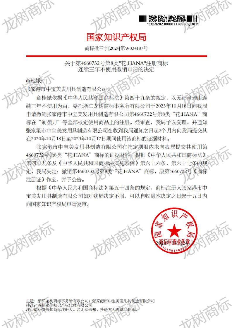 關(guān)于撤銷連續(xù)三年未使用商標的決定_4660732_1714943940447_00.jpg