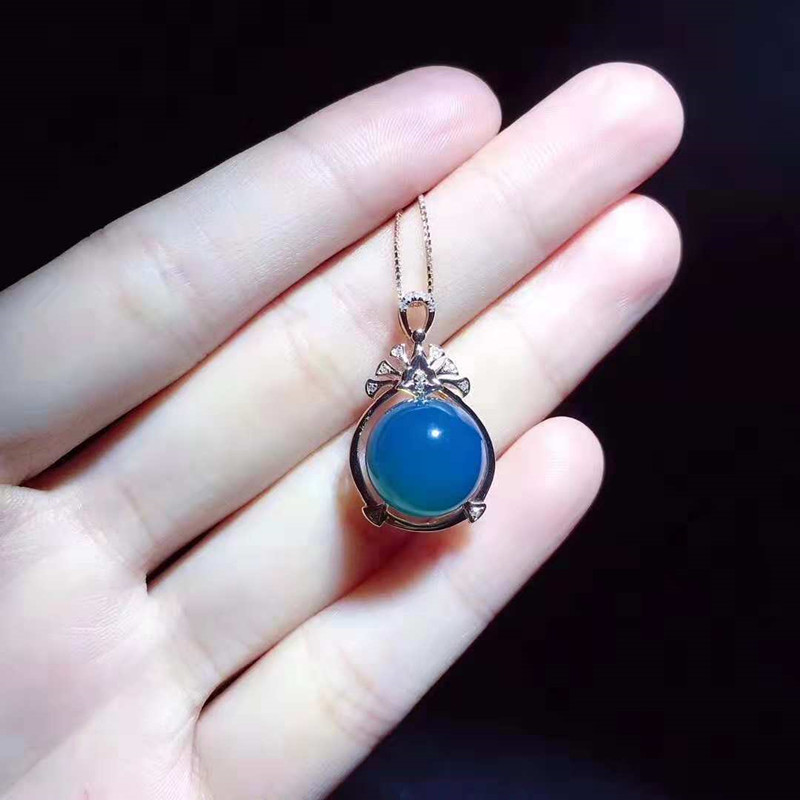 多米尼蓝珀18k吊坠-水滴-蓝珀-商城-龙贤阁珠宝