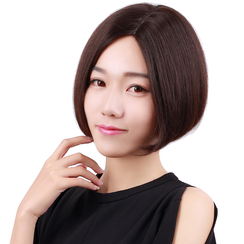 秀亿假发全真发半手织时尚中分短直发 jxy-d5