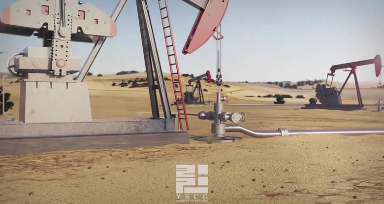 石油开采油井原油动画